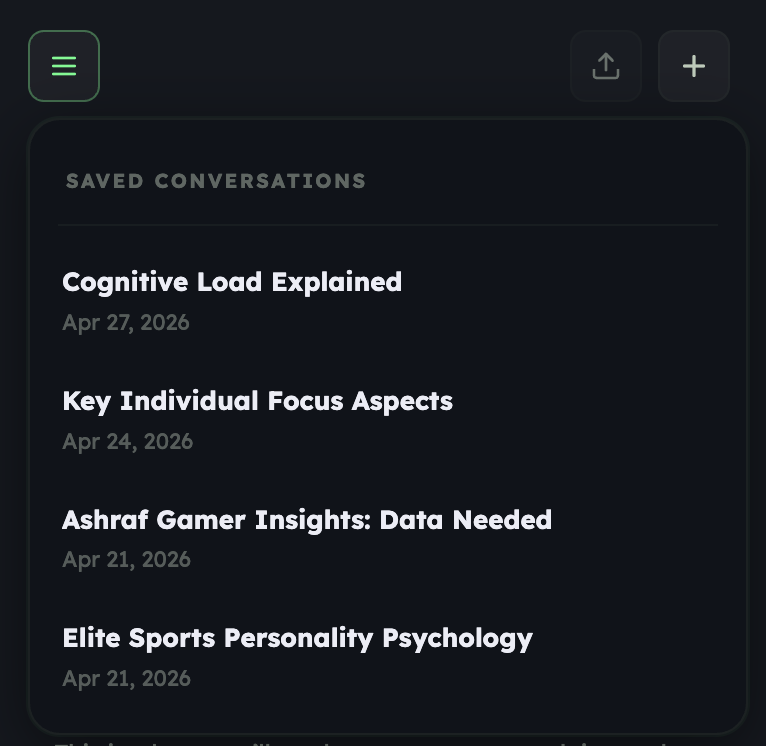 Conversation history panel