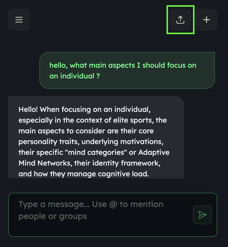 Download and new chat controls